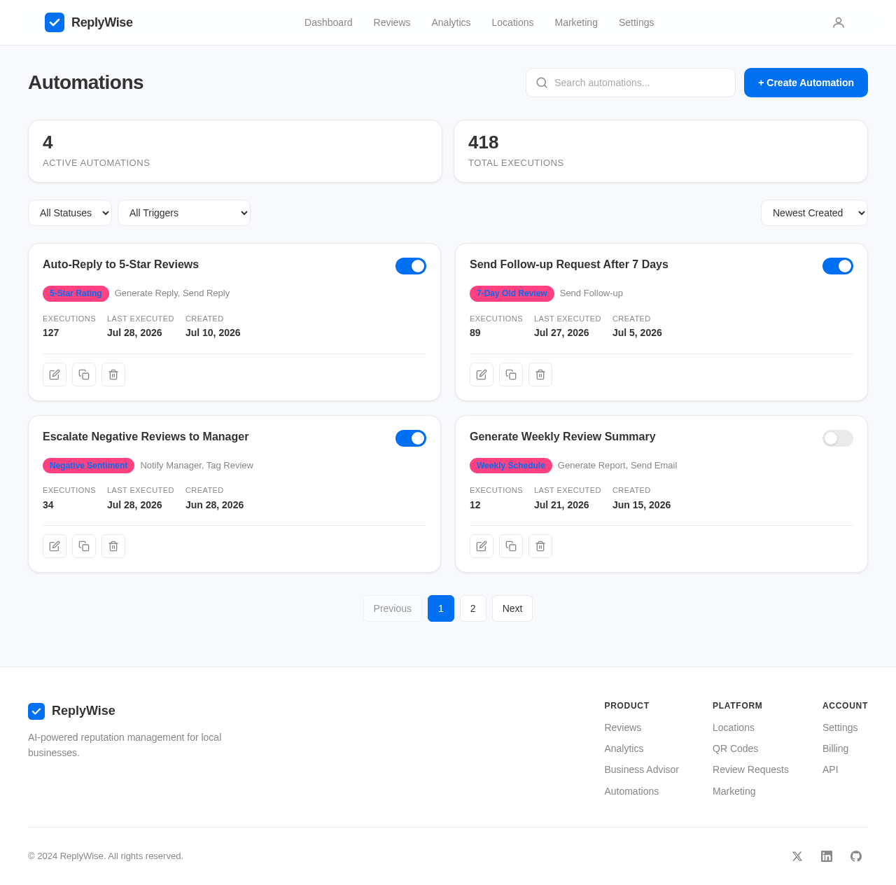 Automations design preview