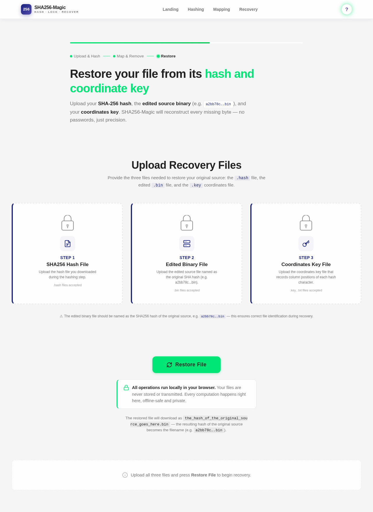 Recovery design preview