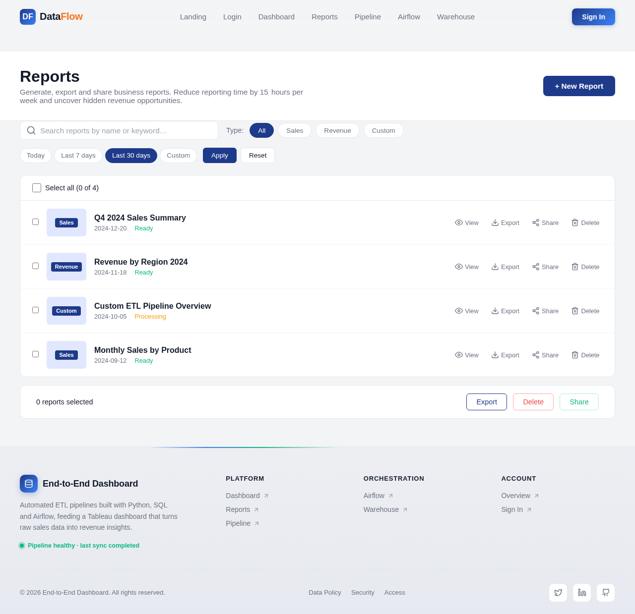 Reports design preview