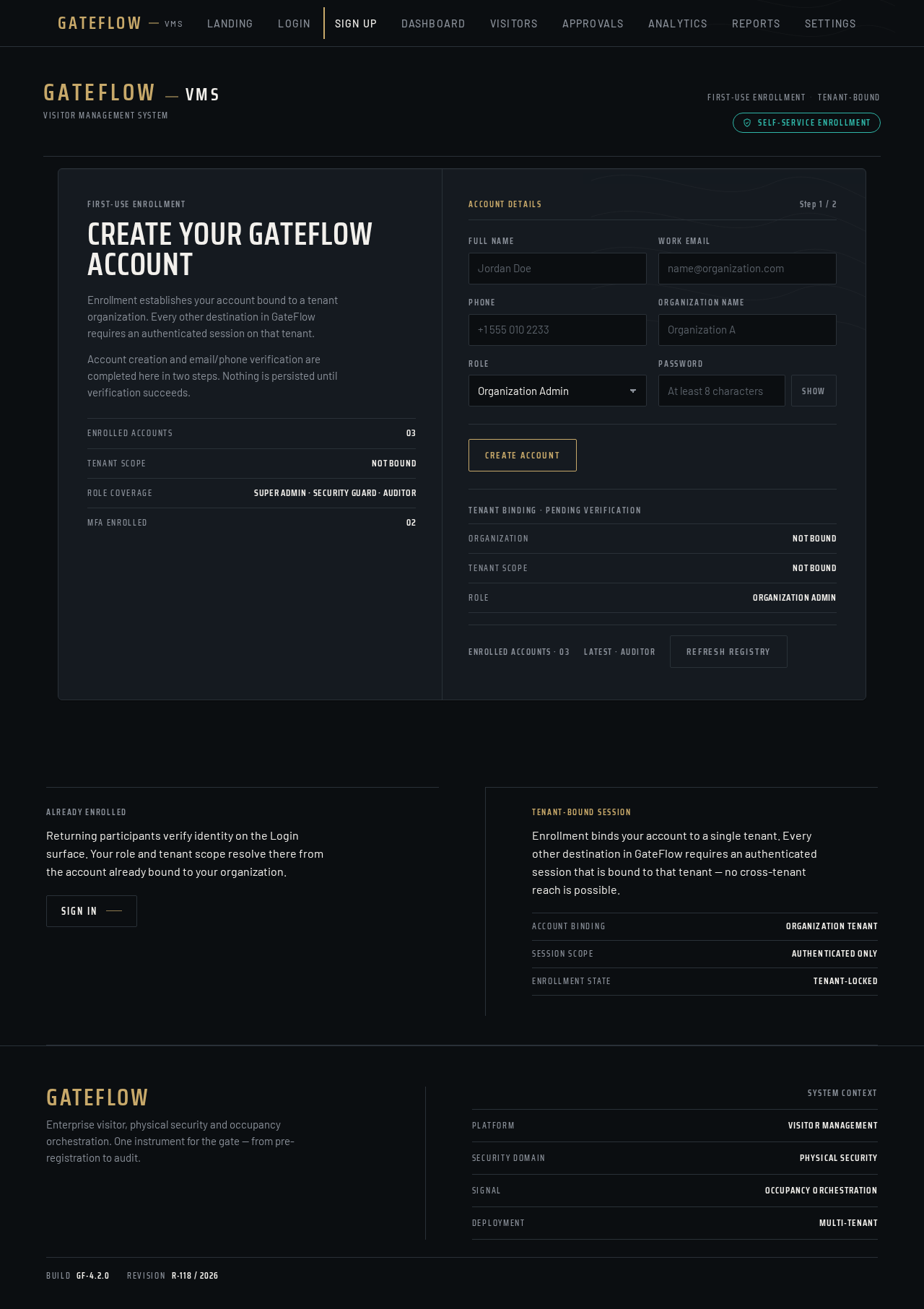 Sign Up design preview