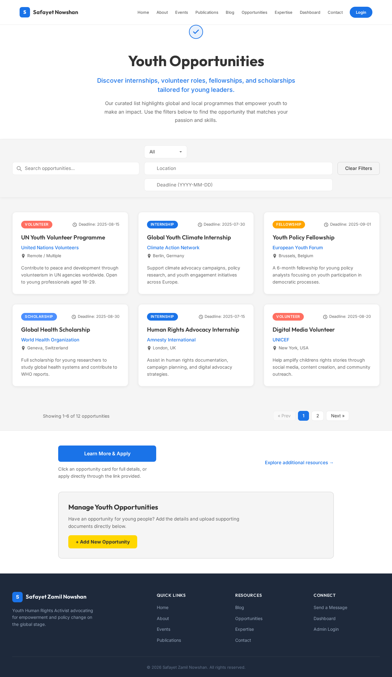 Opportunities design preview