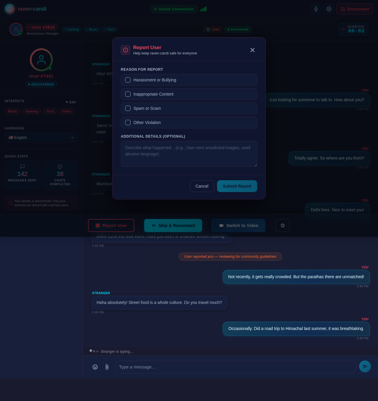 Text Chat design preview