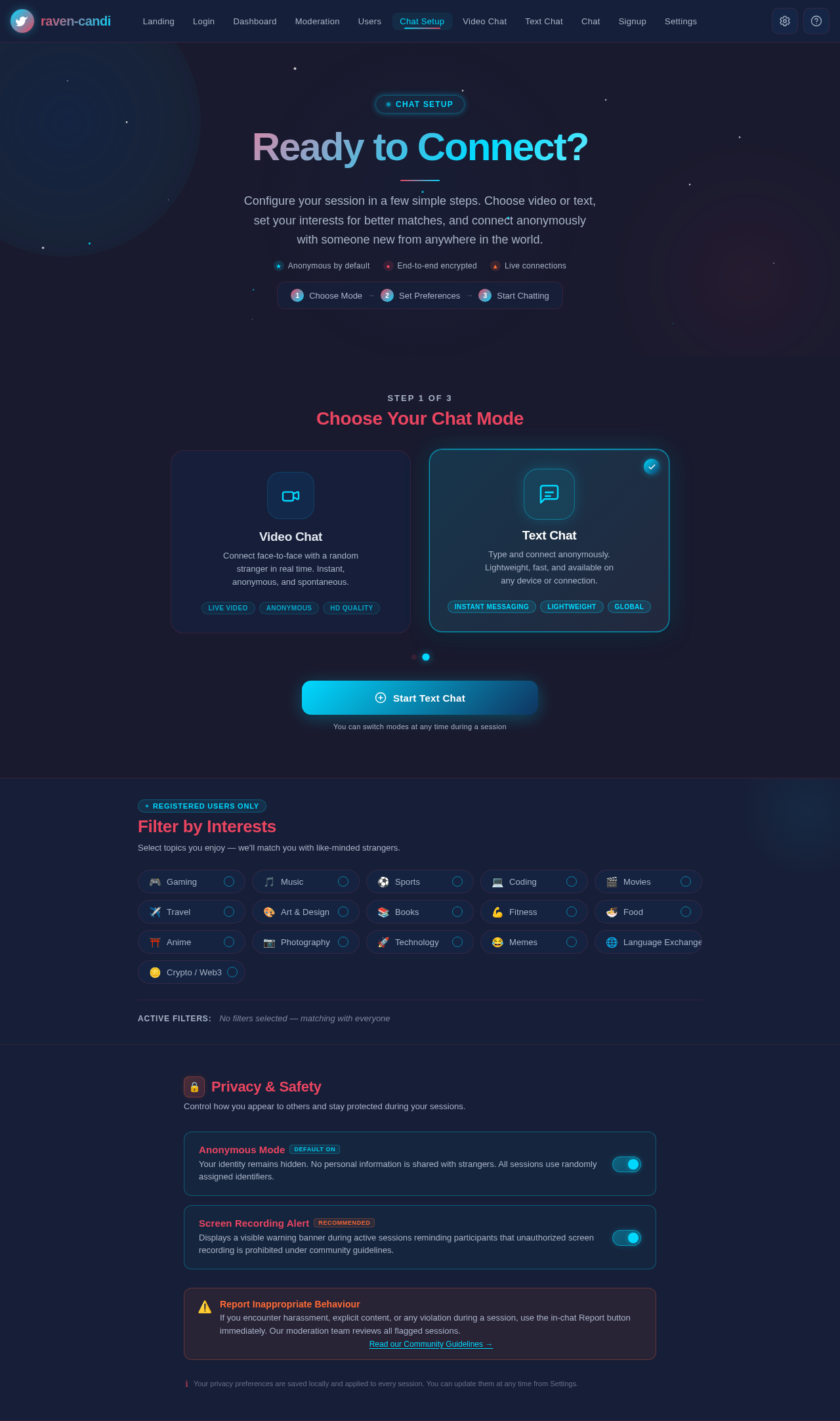 Chat Setup design preview