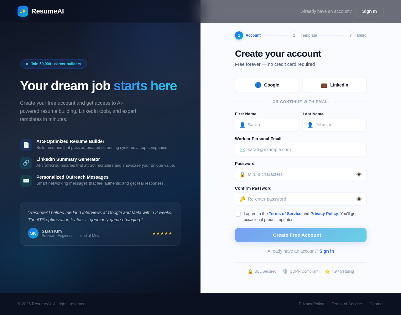 Signup design preview