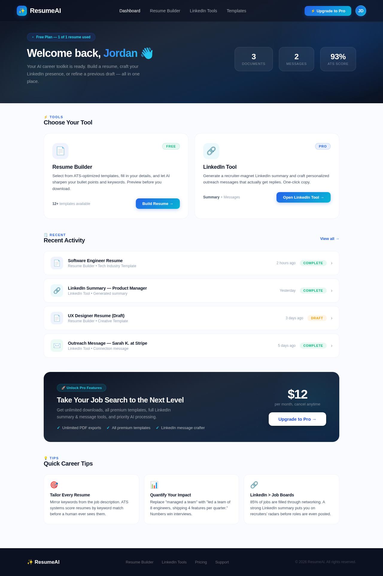 Dashboard design preview