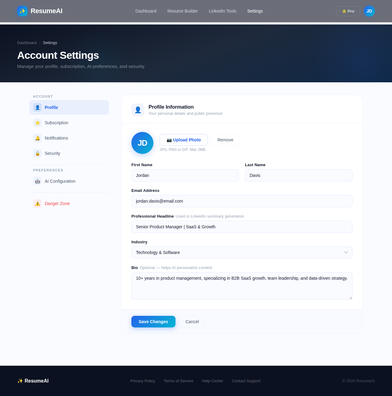 Settings design preview