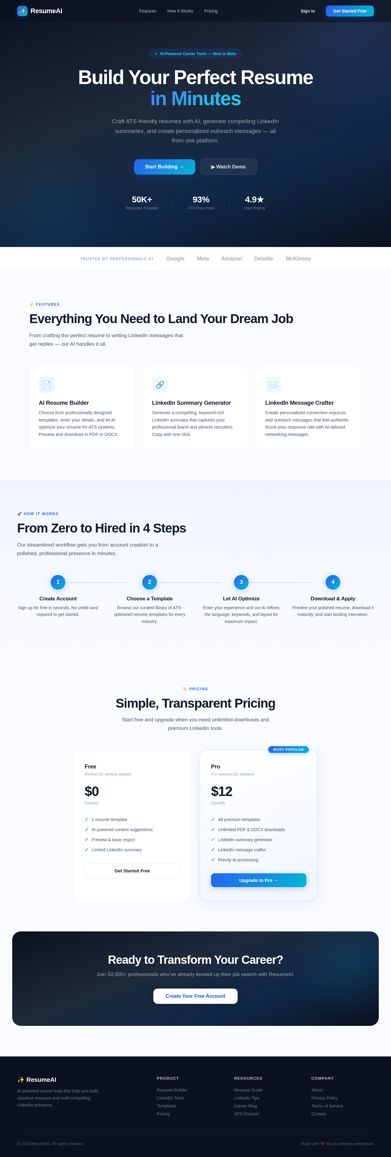 Landing design preview