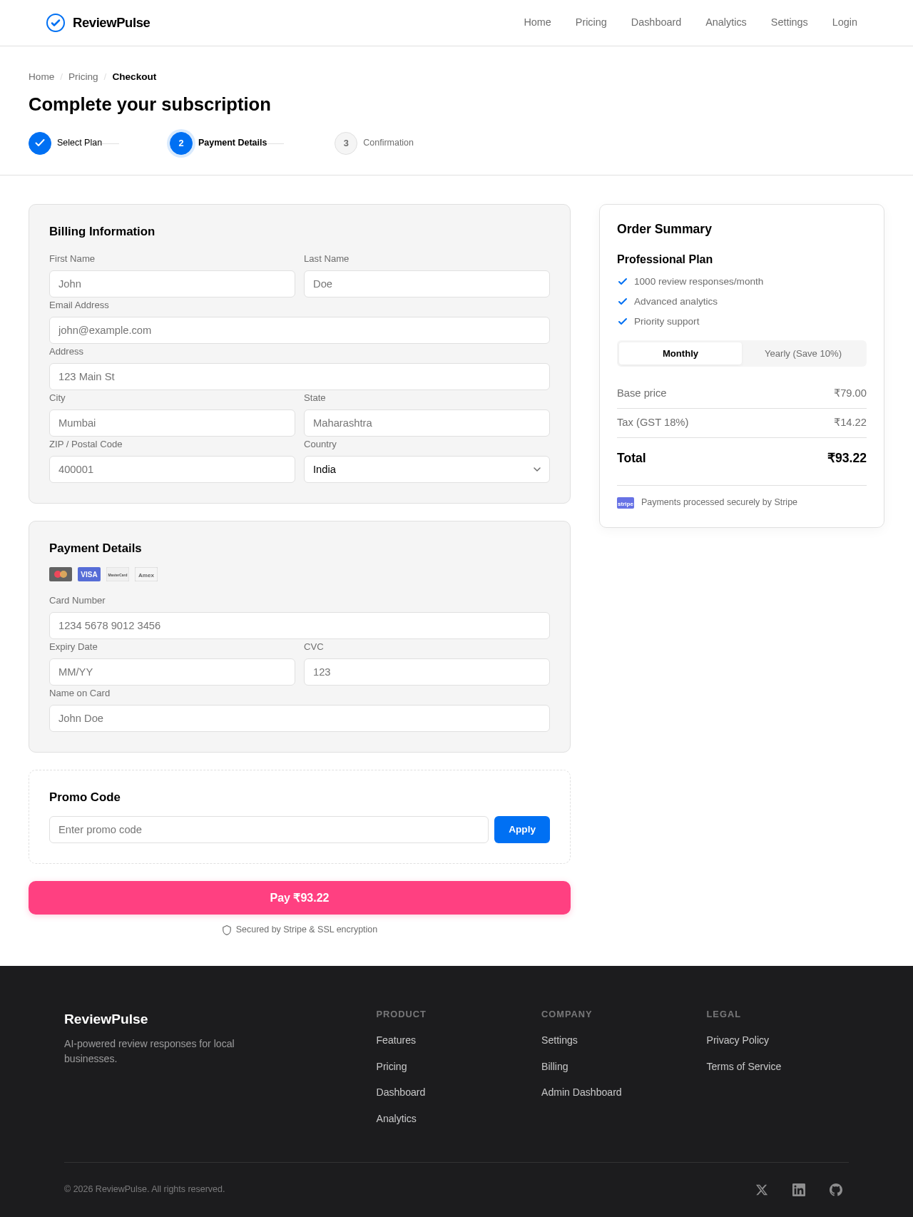 Checkout design preview