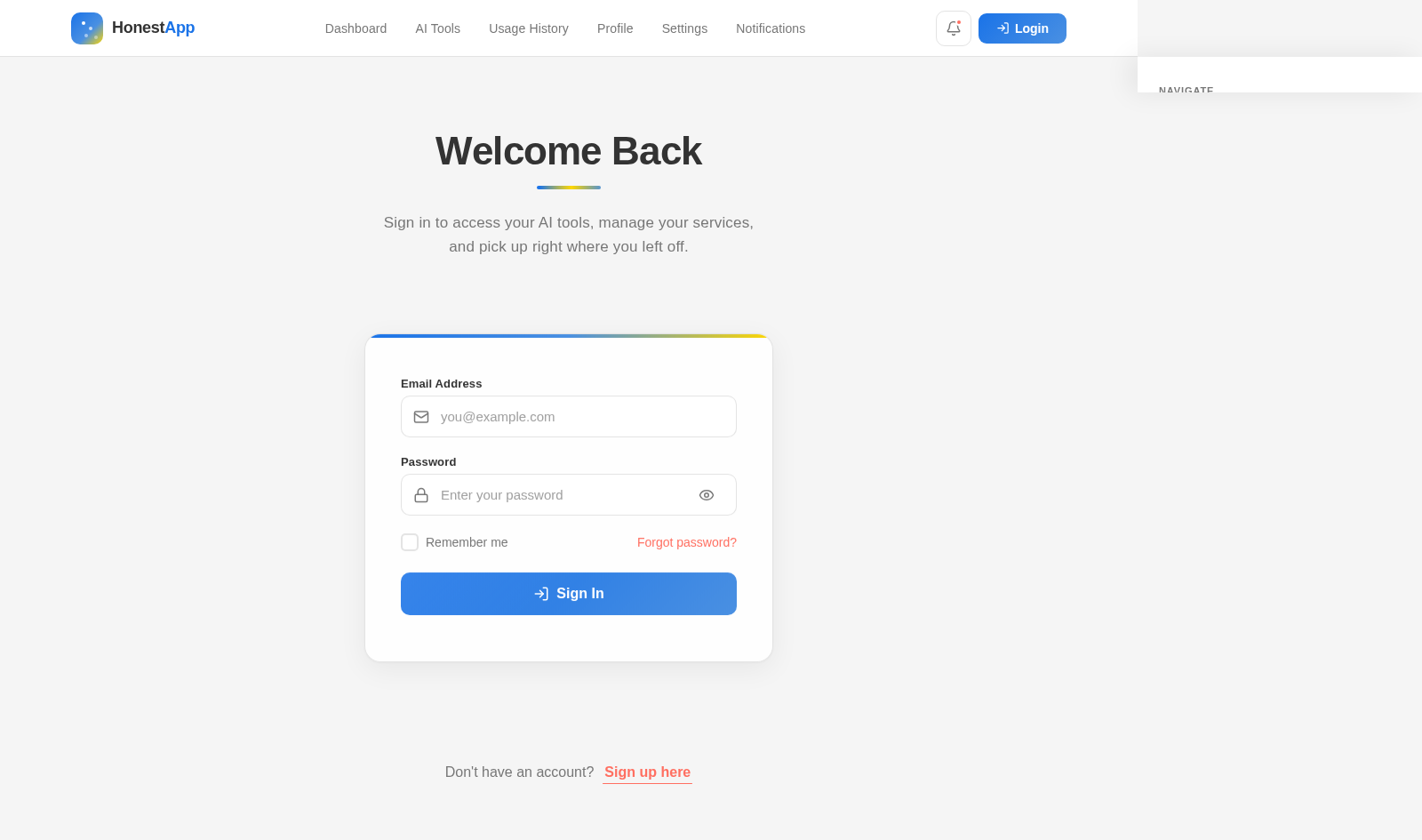 Login design preview