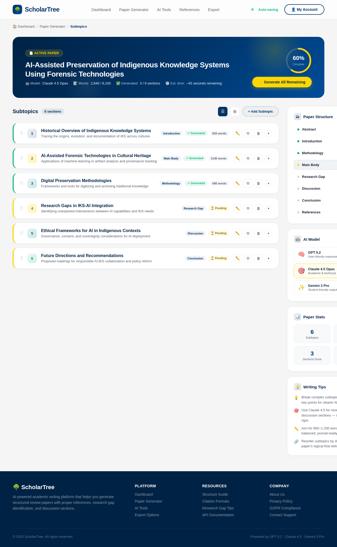 Subtopics design preview