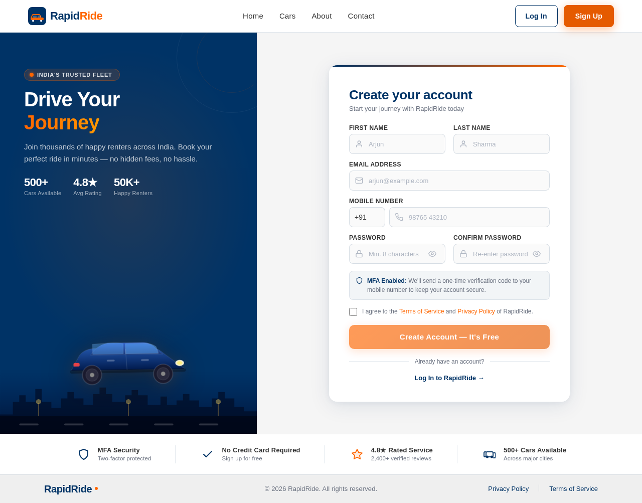 Signup design preview