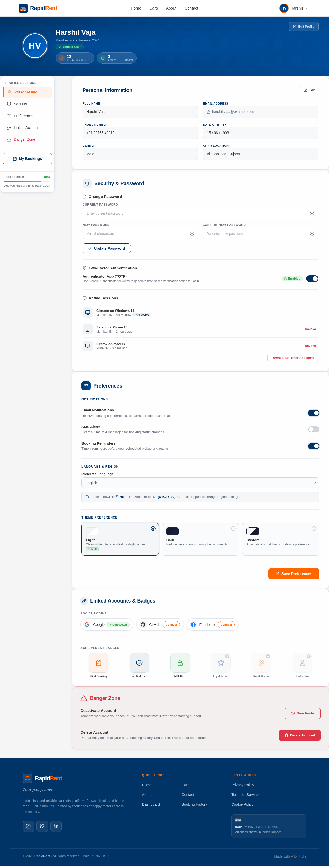 Profile design preview