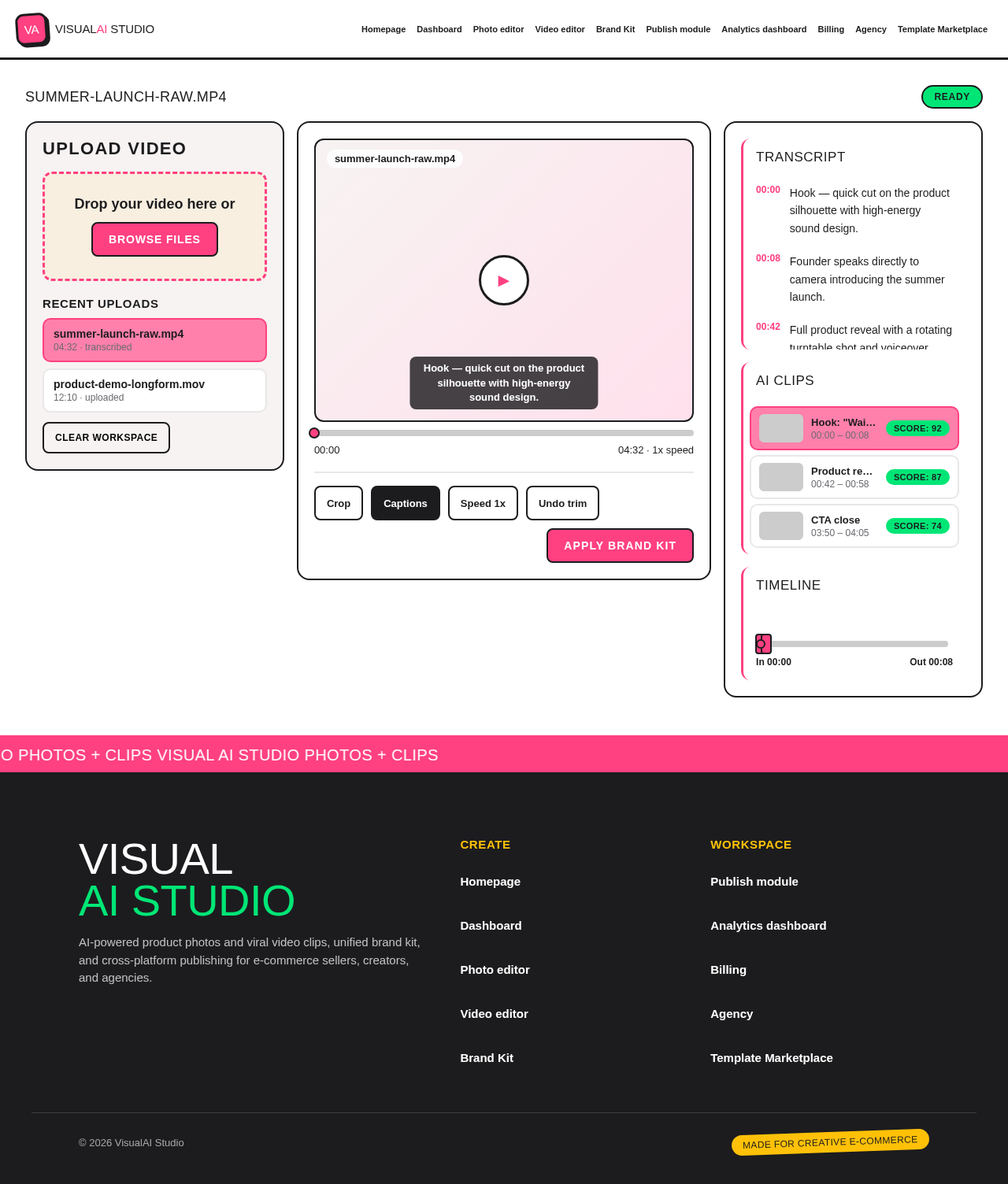 Video editor design preview