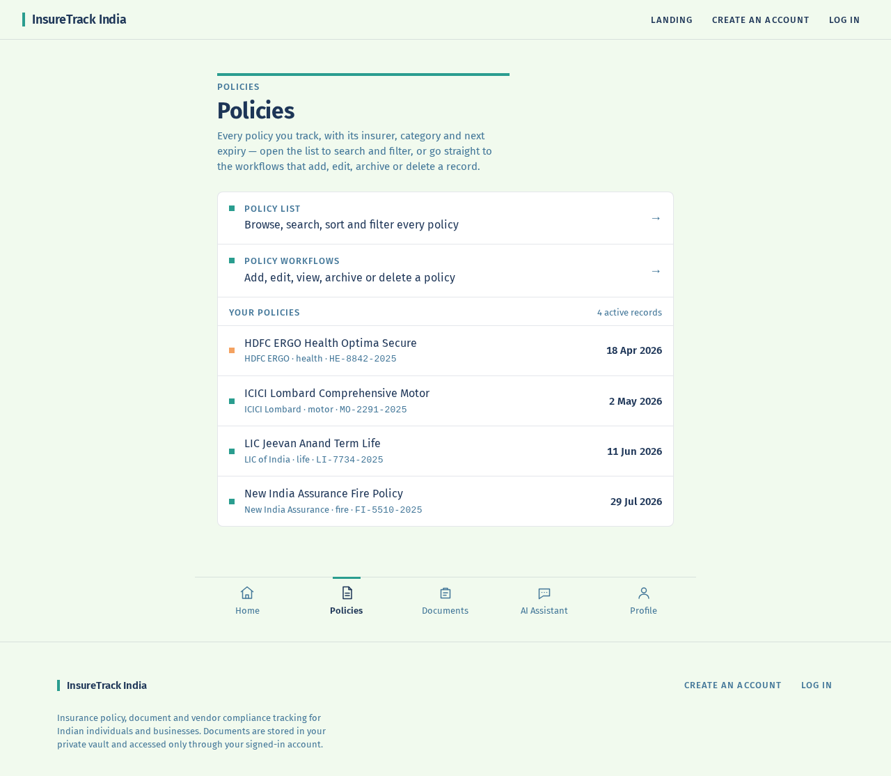 Policies design preview