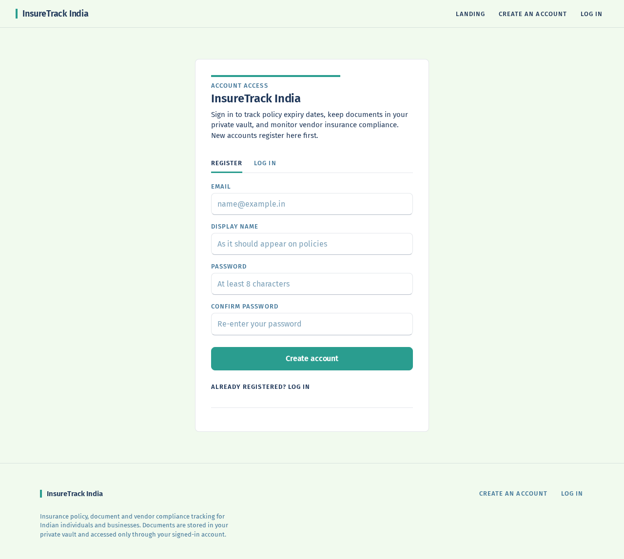 Registration, login, logout, and password reset design preview