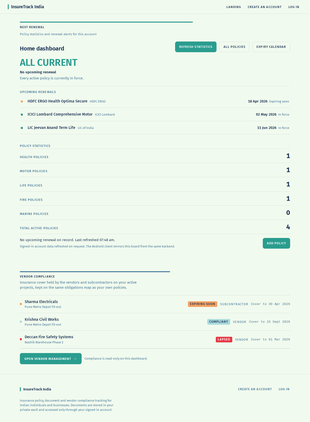 Home dashboard design preview