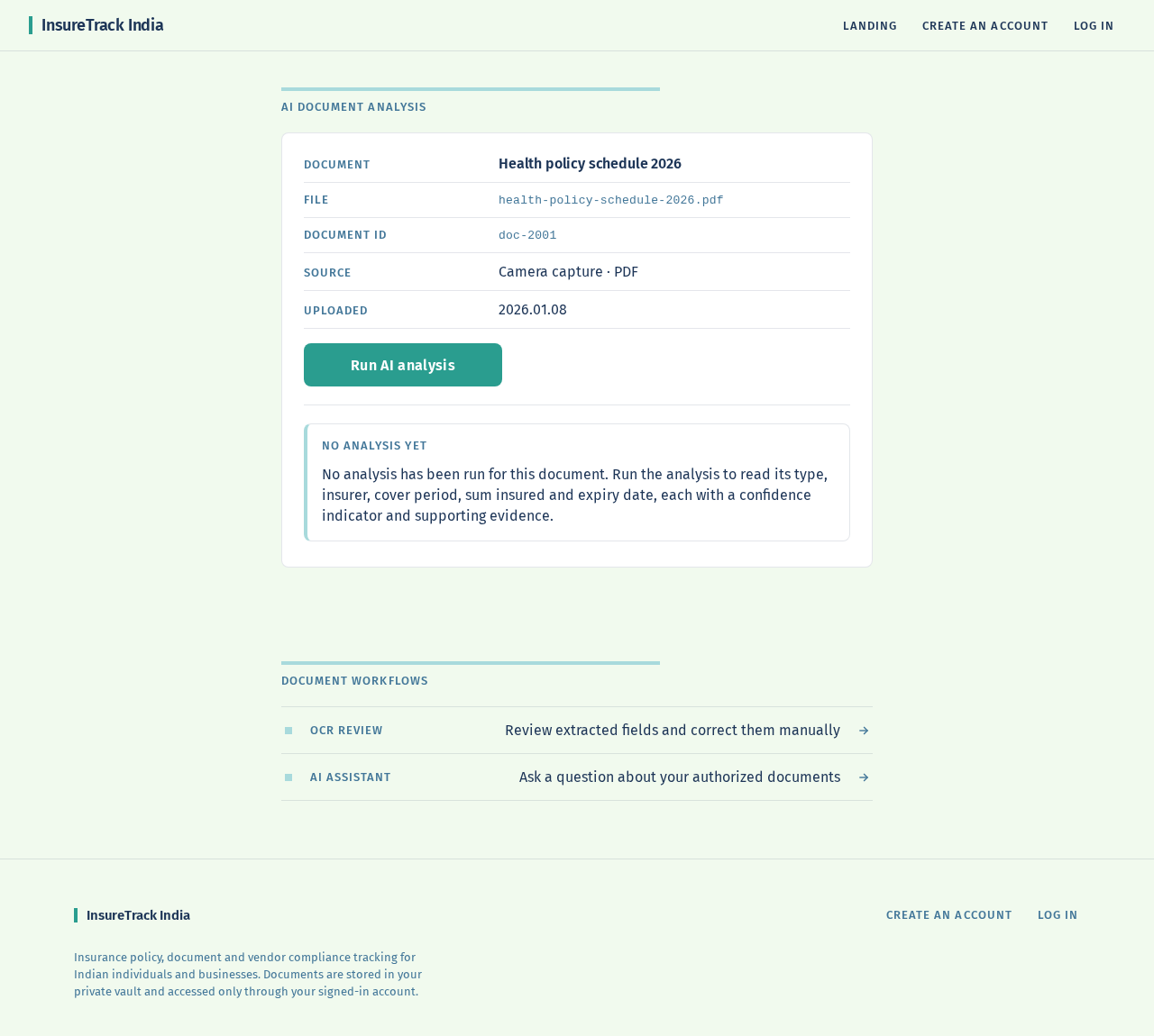 AI document analysis design preview