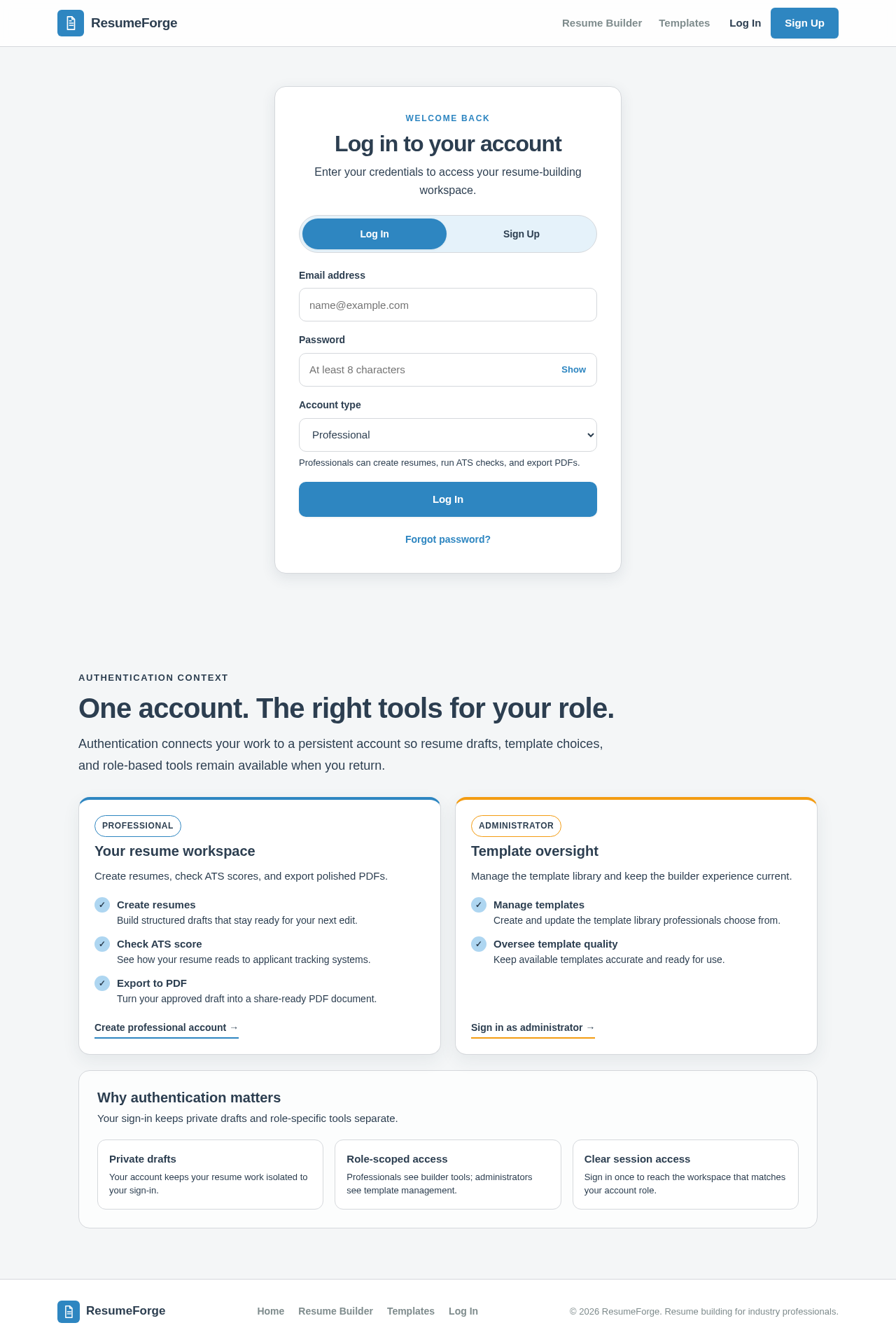 Authentication design preview