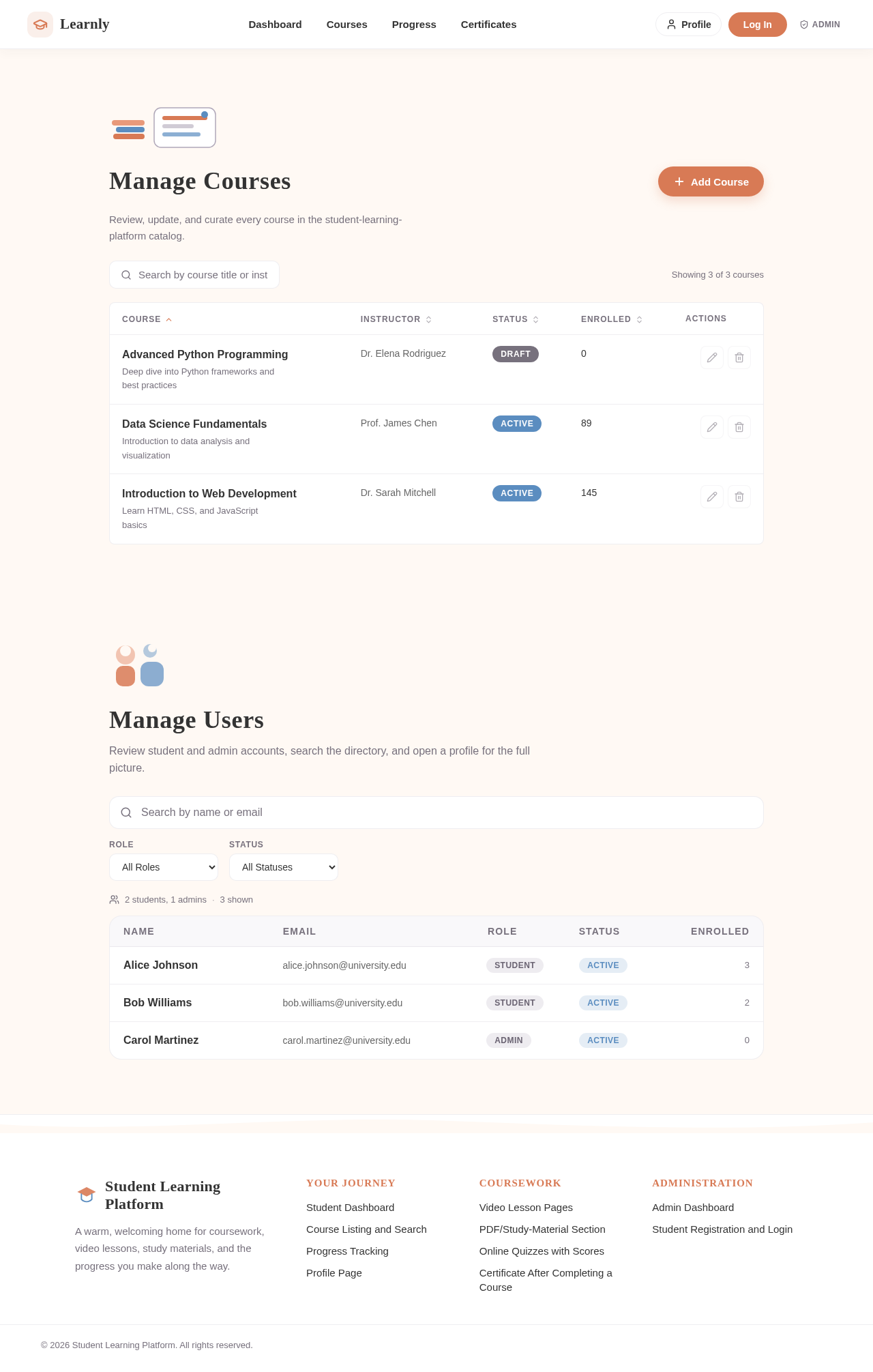 Admin Dashboard design preview