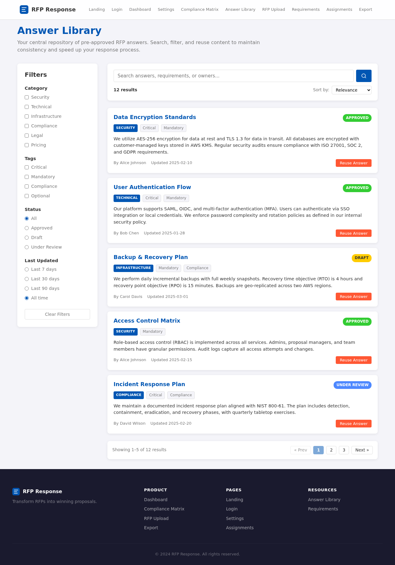 AnswerLibrary design preview