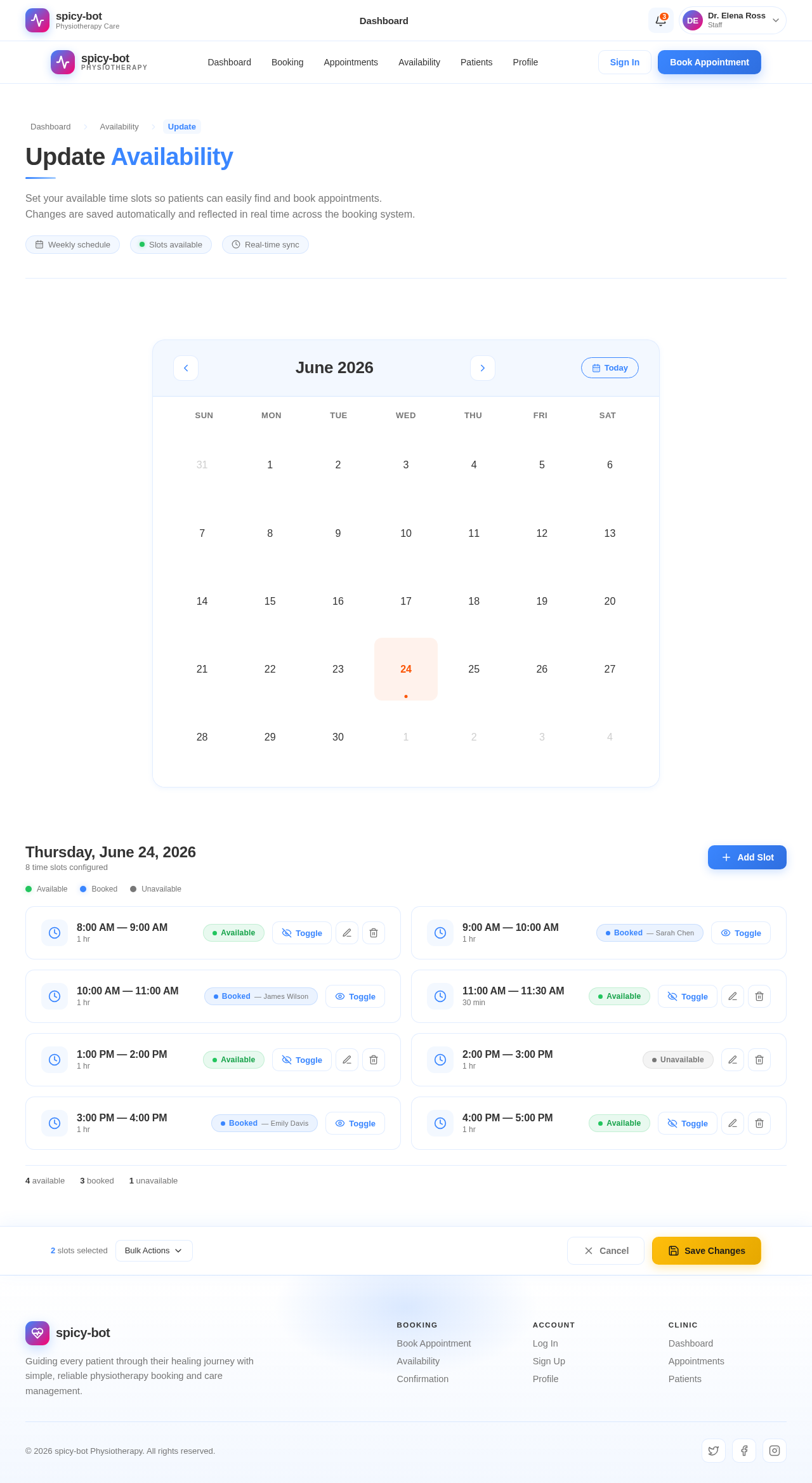Availability design preview