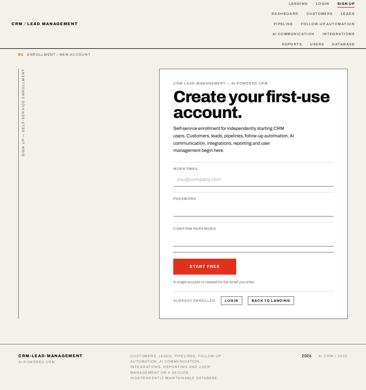 Sign Up design preview