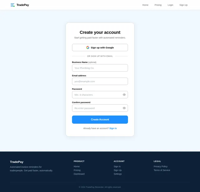 Signup