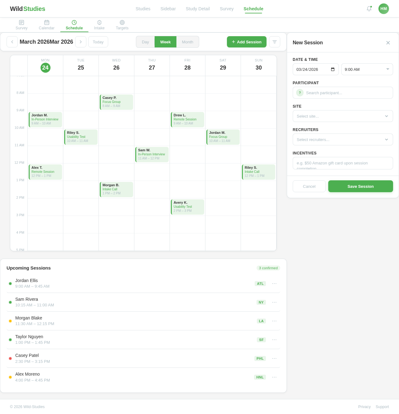 Schedule design preview