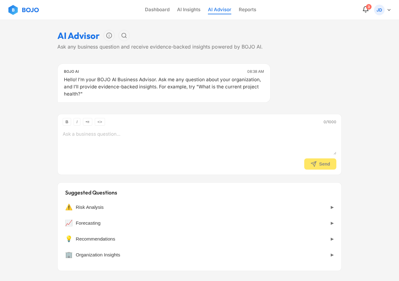 AI Advisor design preview