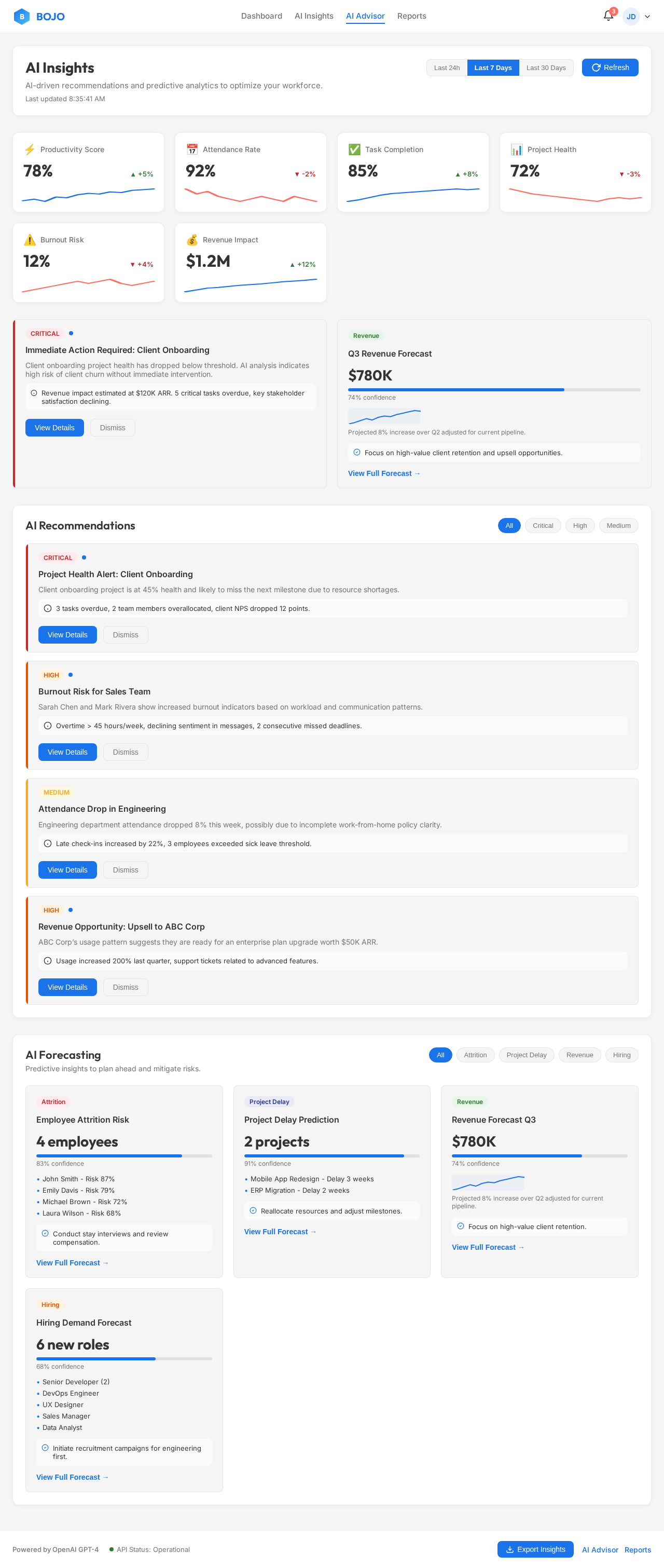 AI Insights design preview