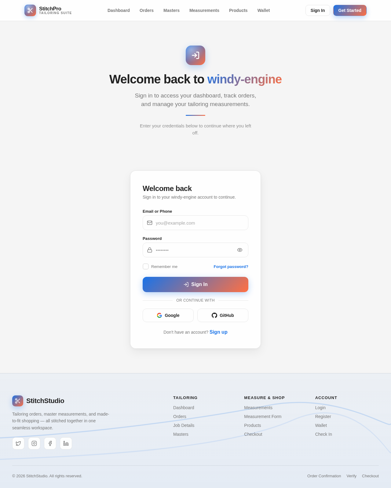 Login design preview