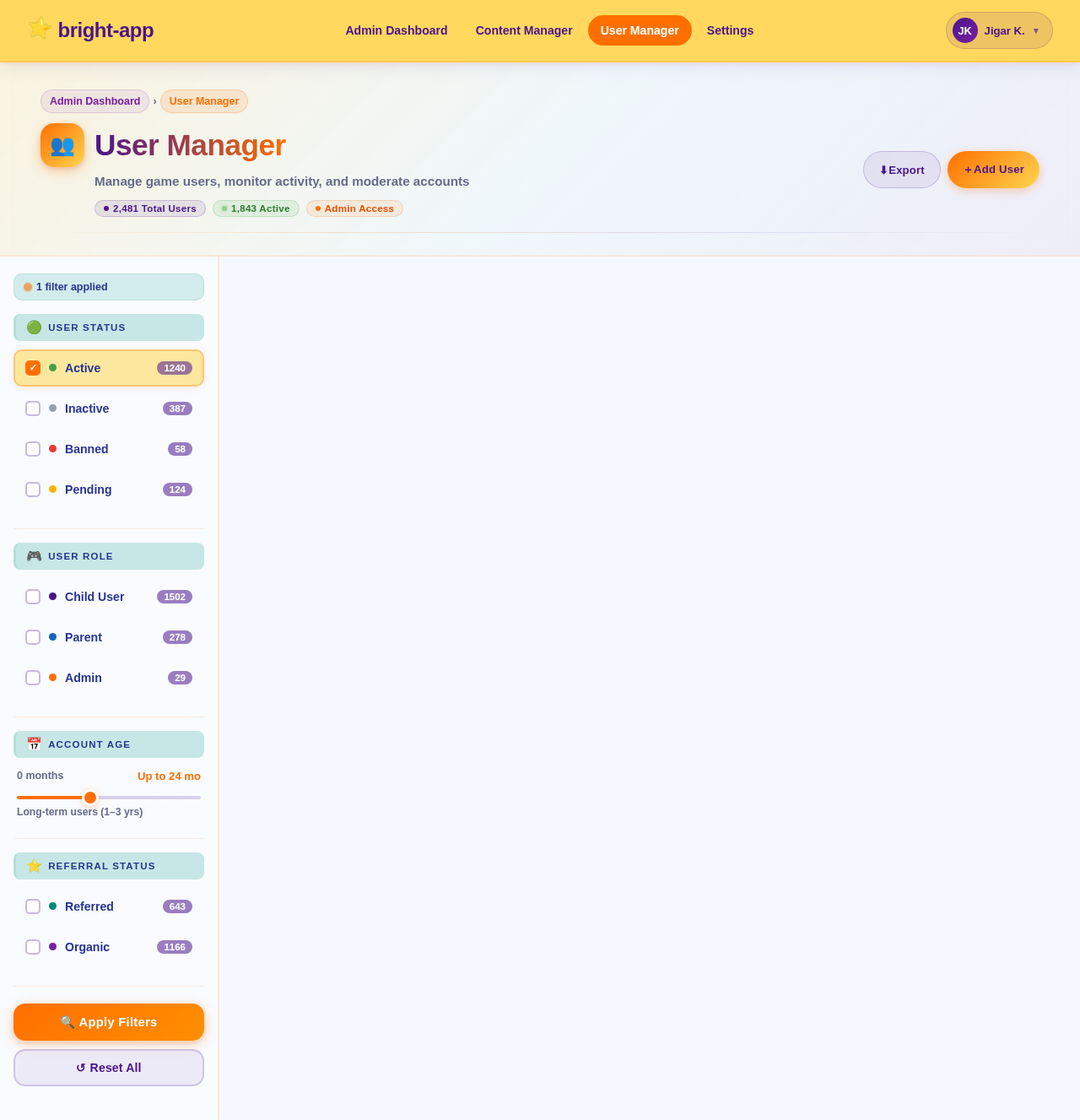 User Manager design preview
