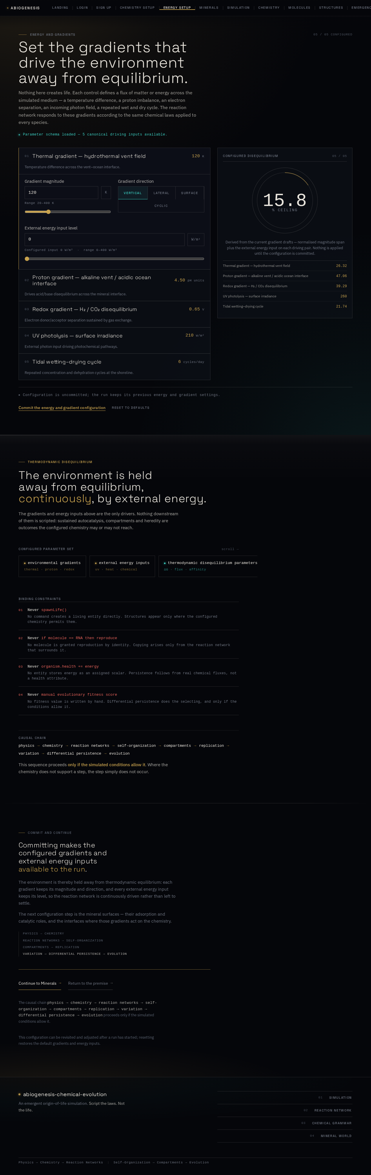 Energy Setup design preview