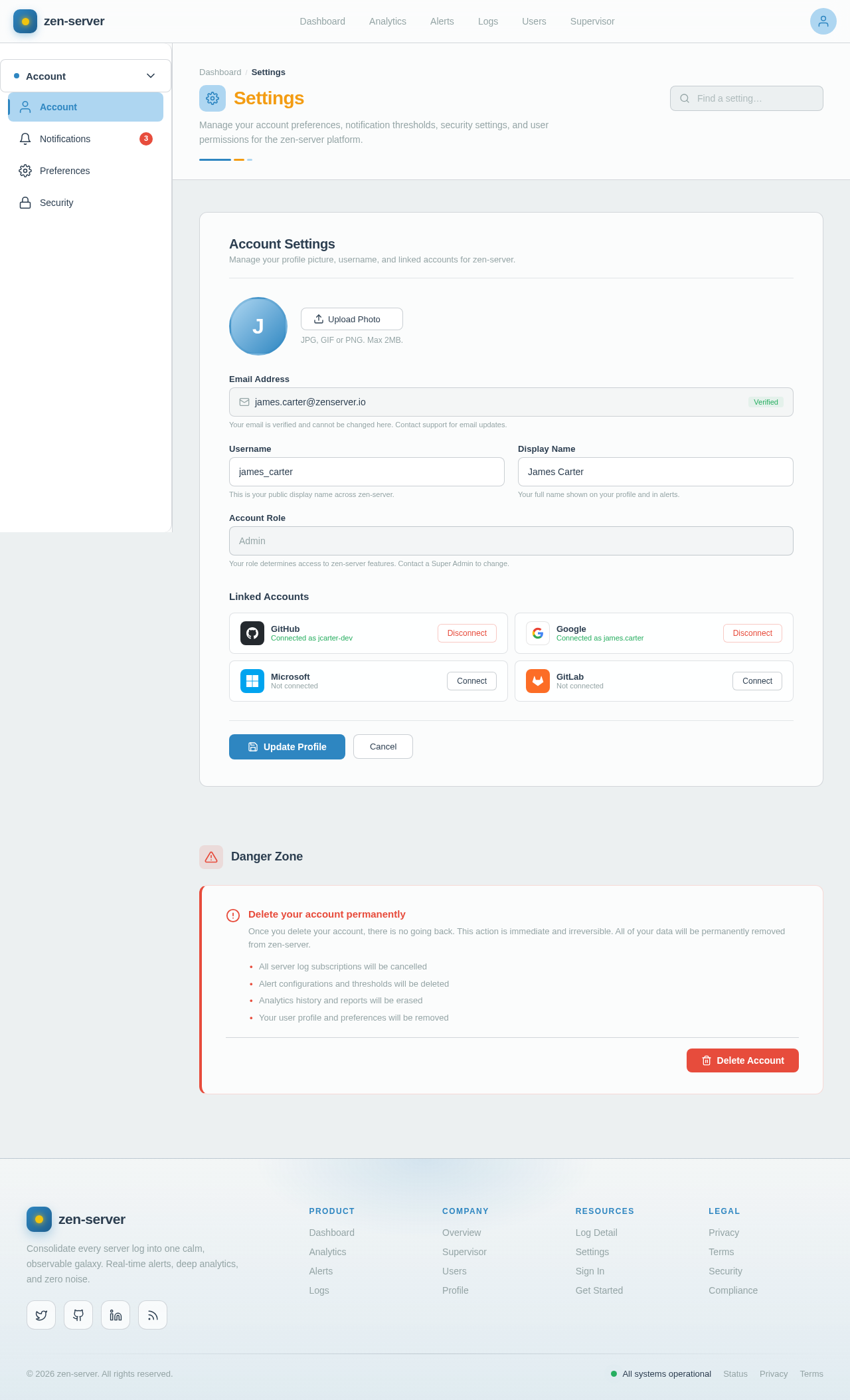 Settings design preview