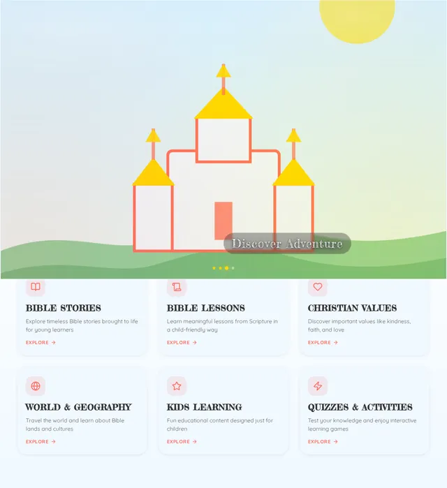 Bible Academy educational website homepage