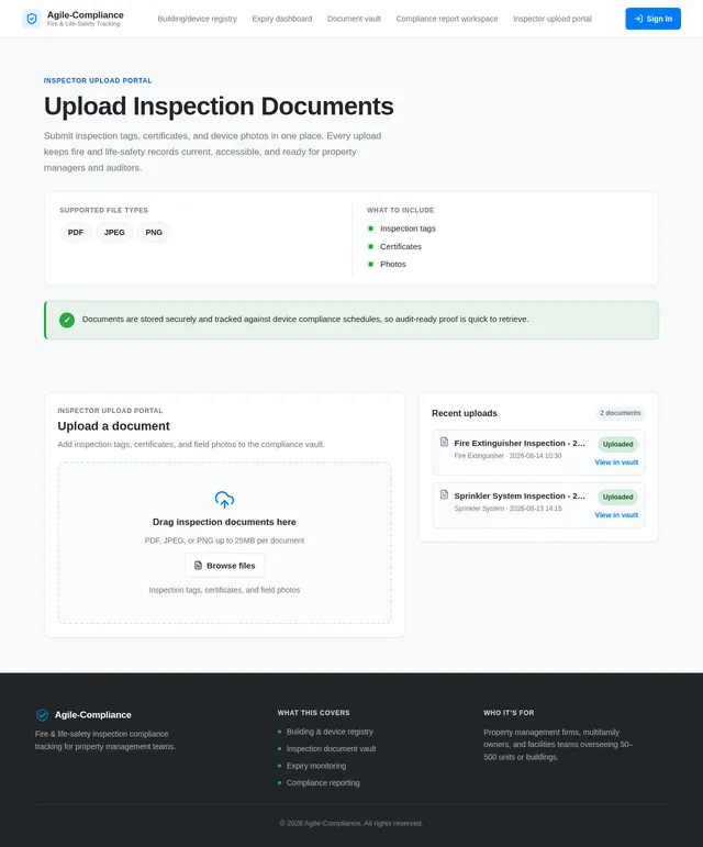 Inspector upload portal