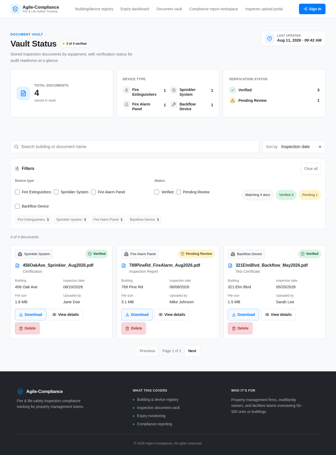 Document vault design preview