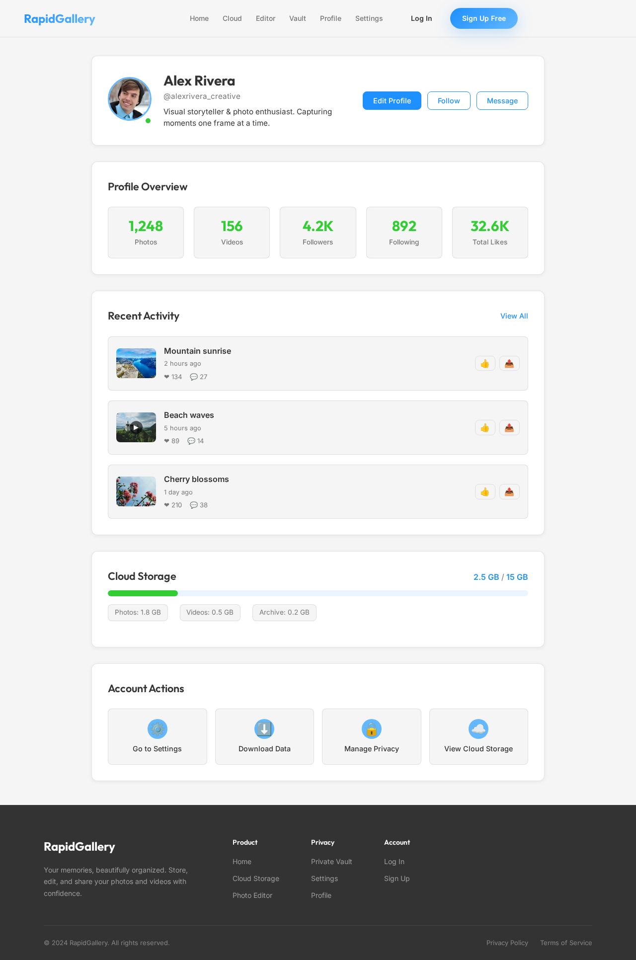 Profile design preview