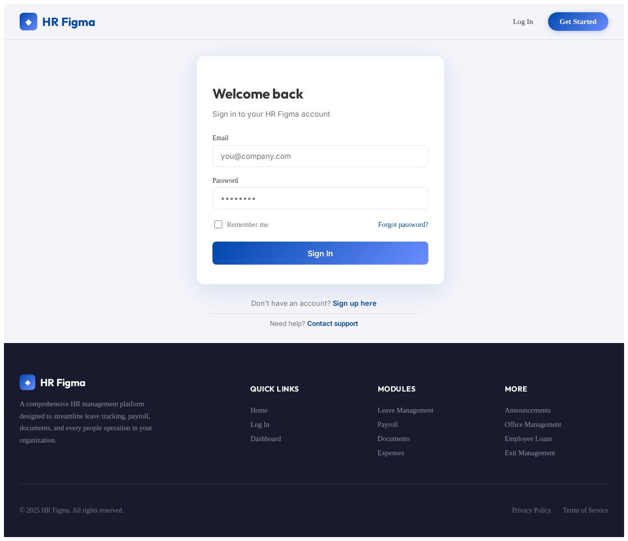 Login design preview