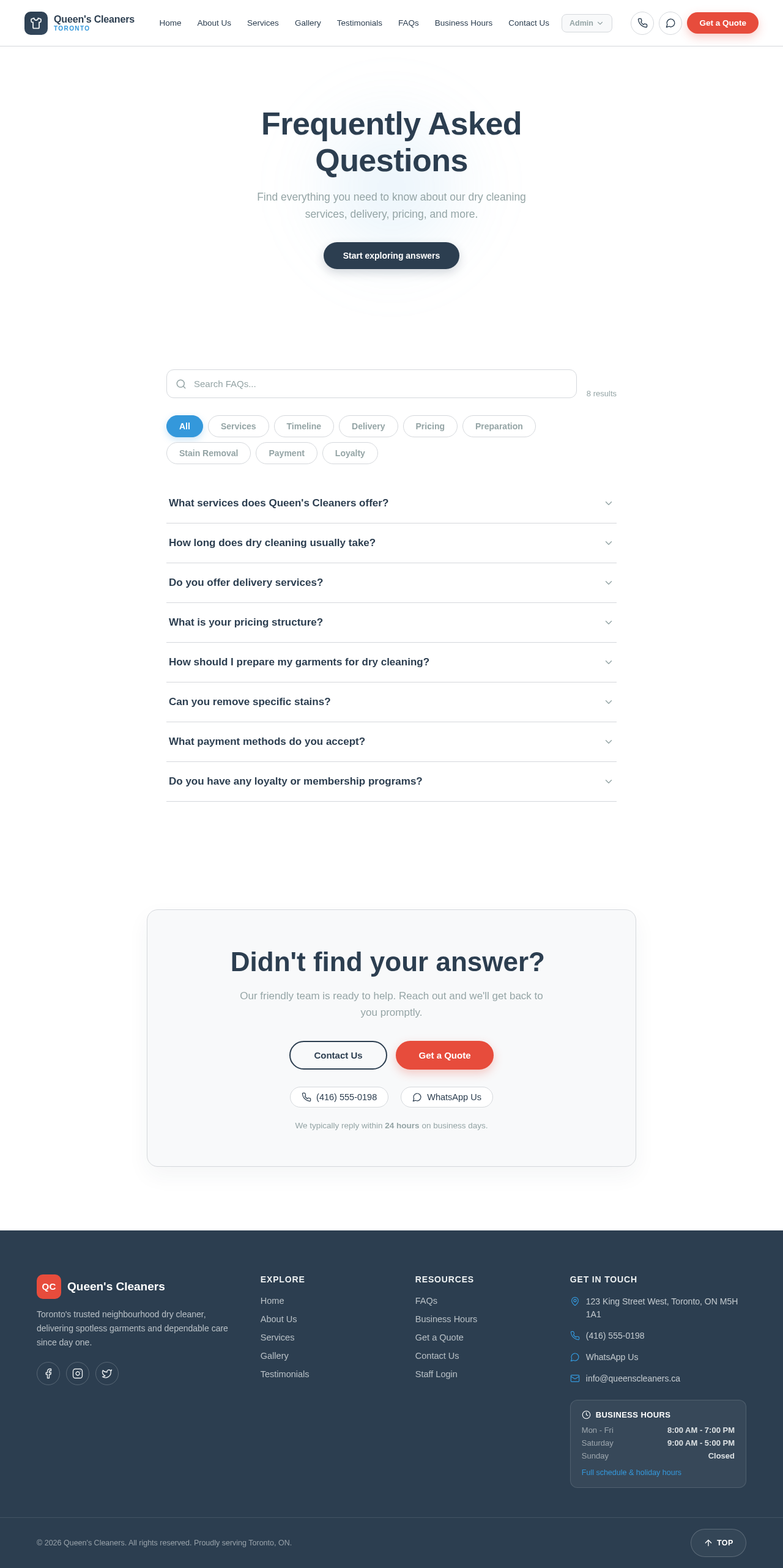 FAQs design preview
