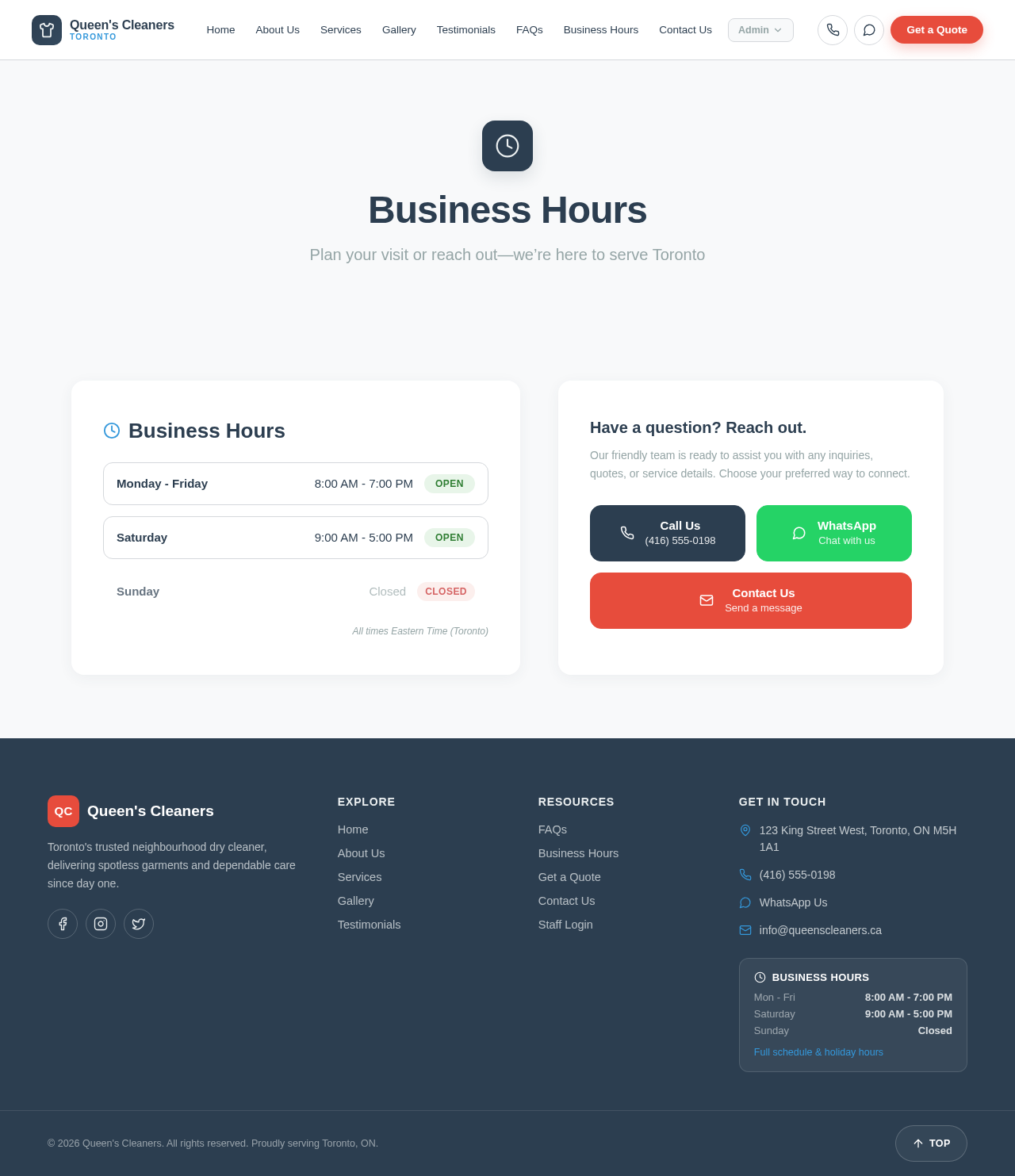 Business Hours design preview
