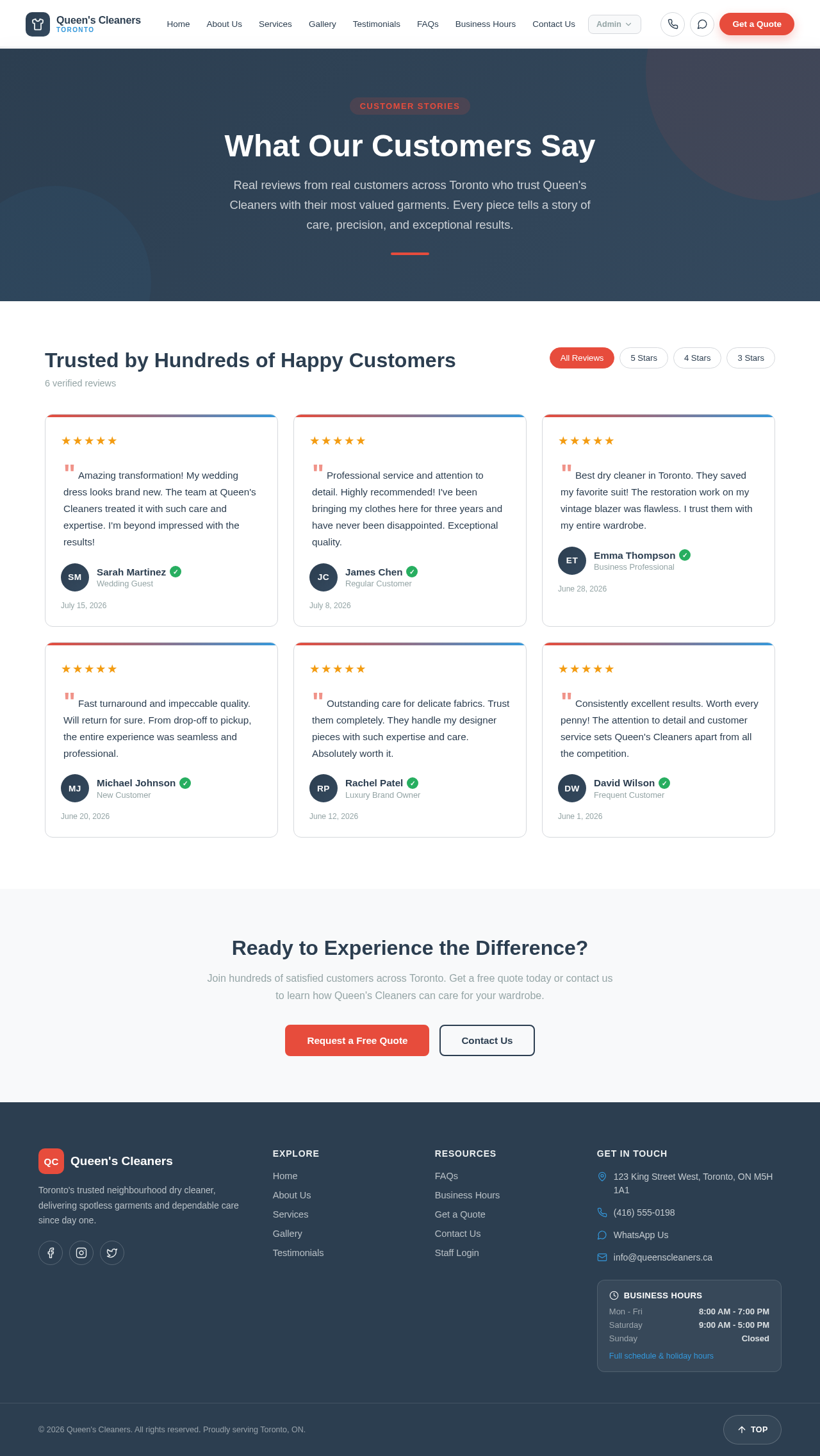 Testimonials design preview