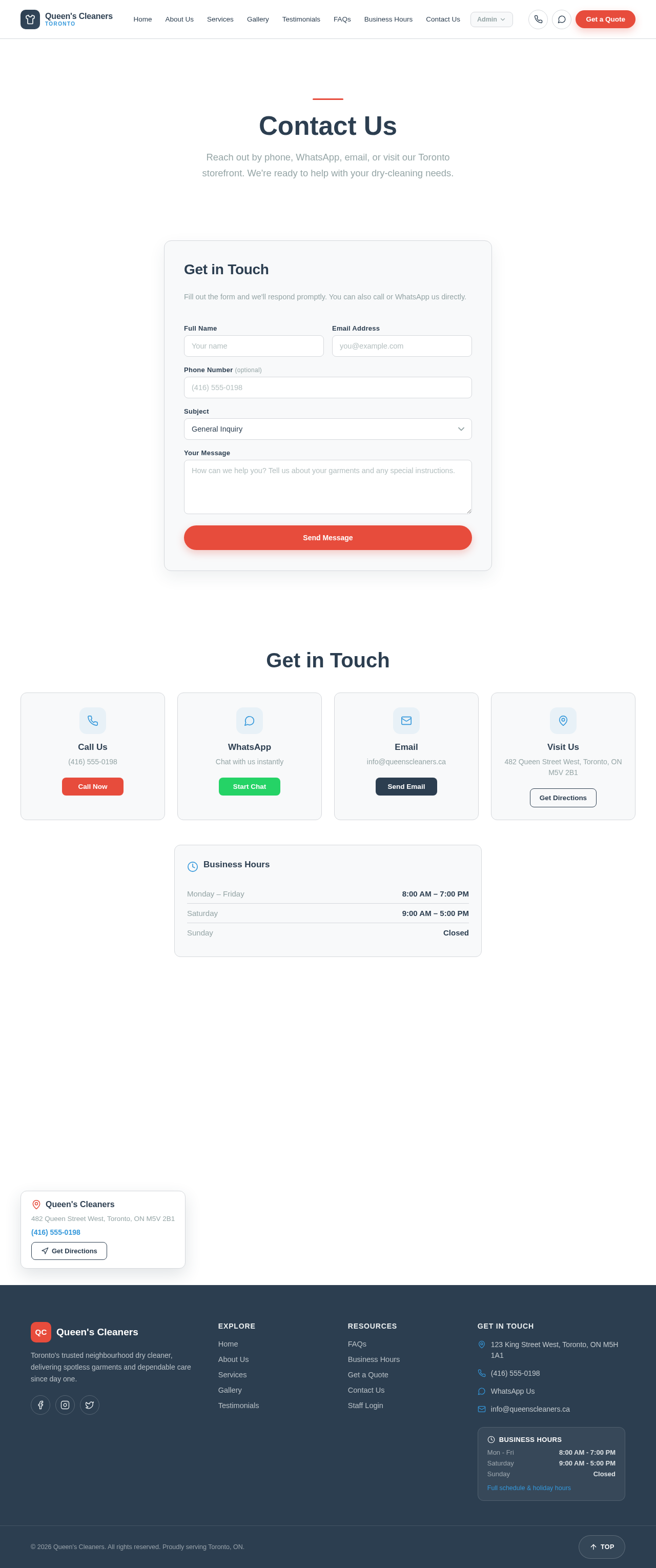 Contact Us design preview