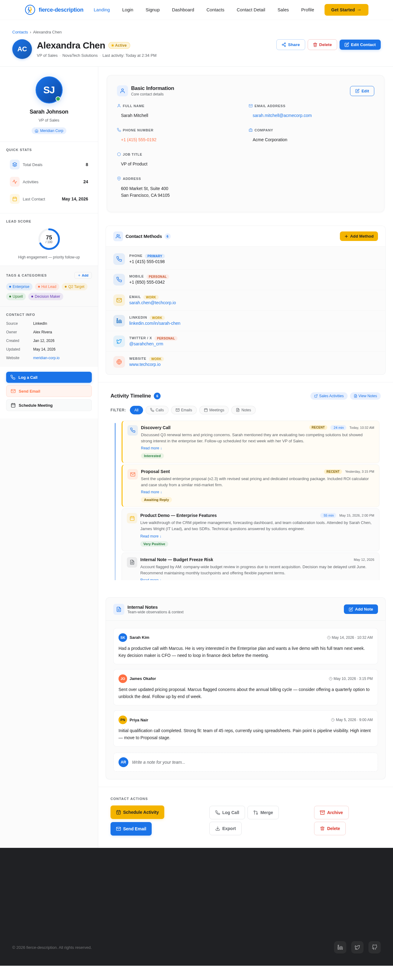 Contact Detail design preview
