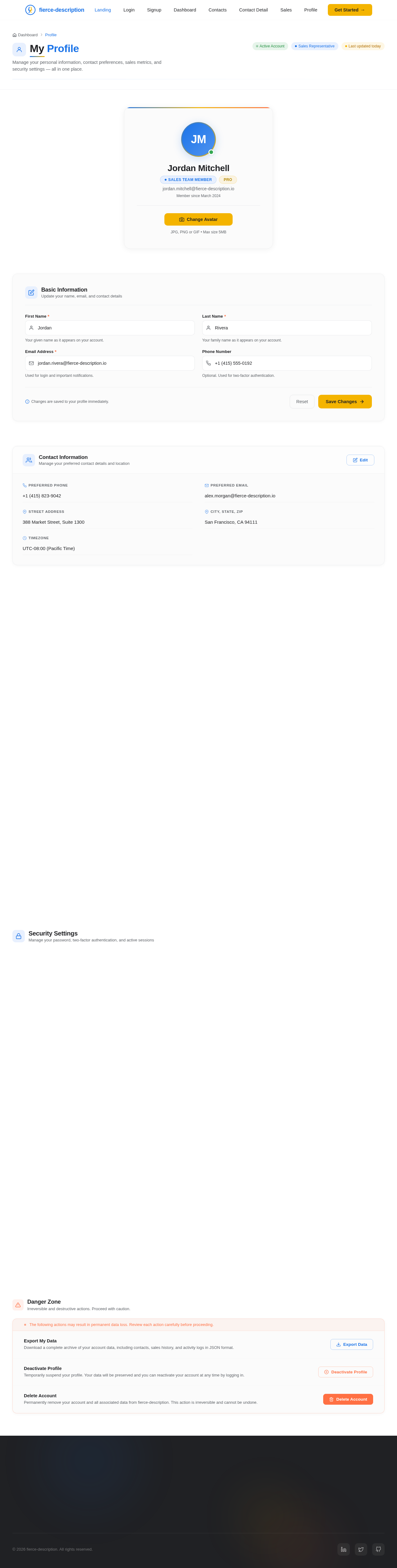 Profile design preview