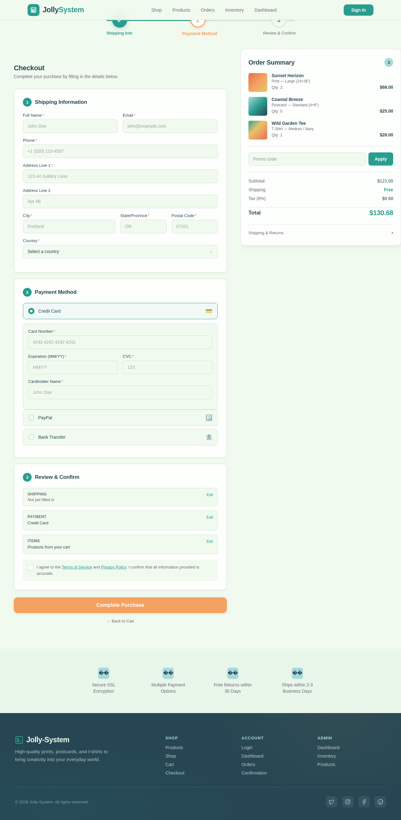 Checkout design preview
