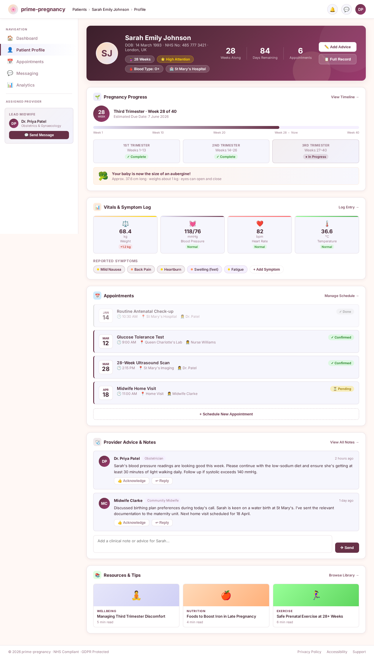 Patient Profile design preview