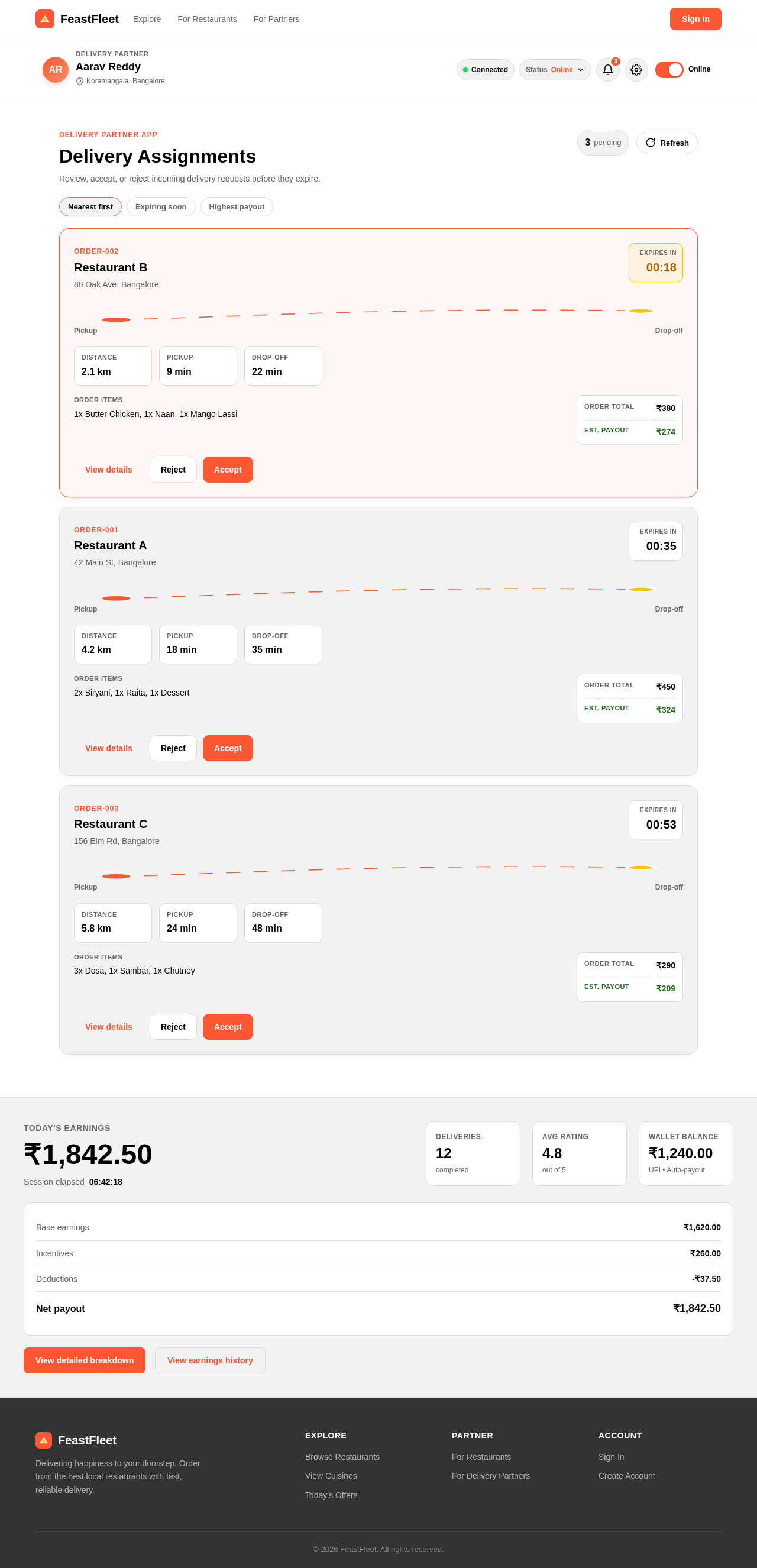 Delivery Partner App design preview