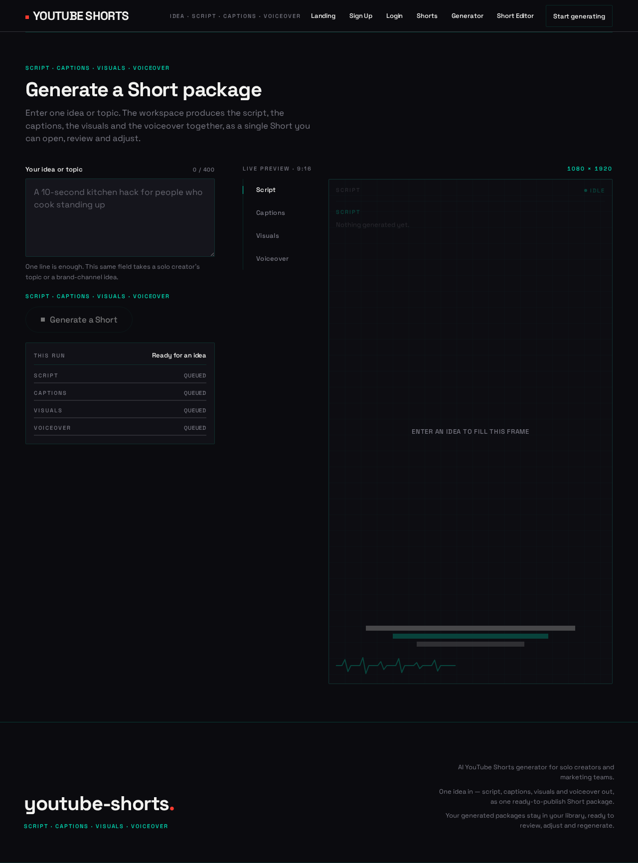 Generator design preview