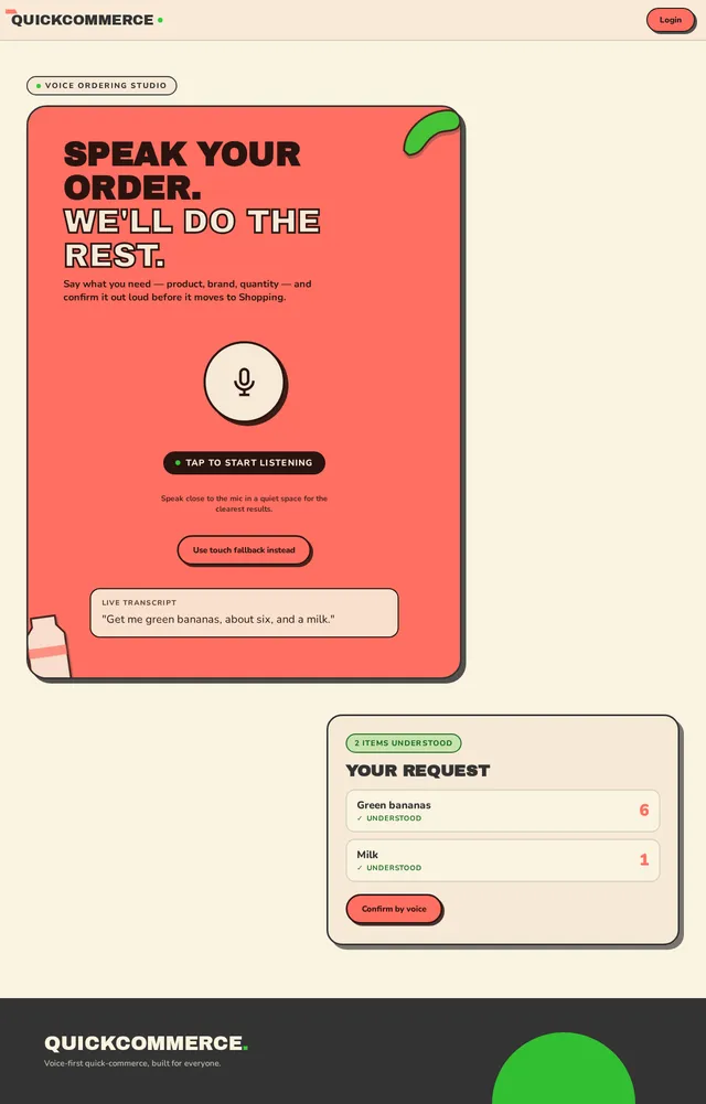 Voice Ordering